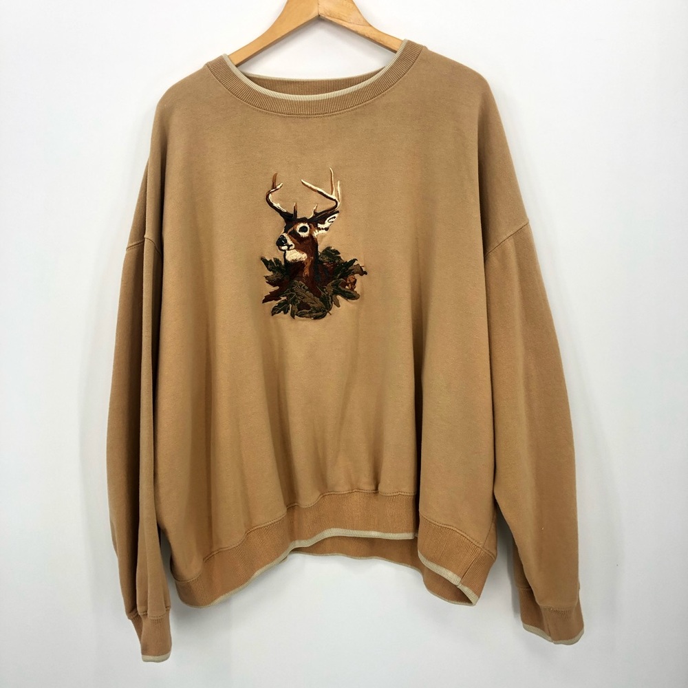 Field Test deer stitched oversize jersey sweater